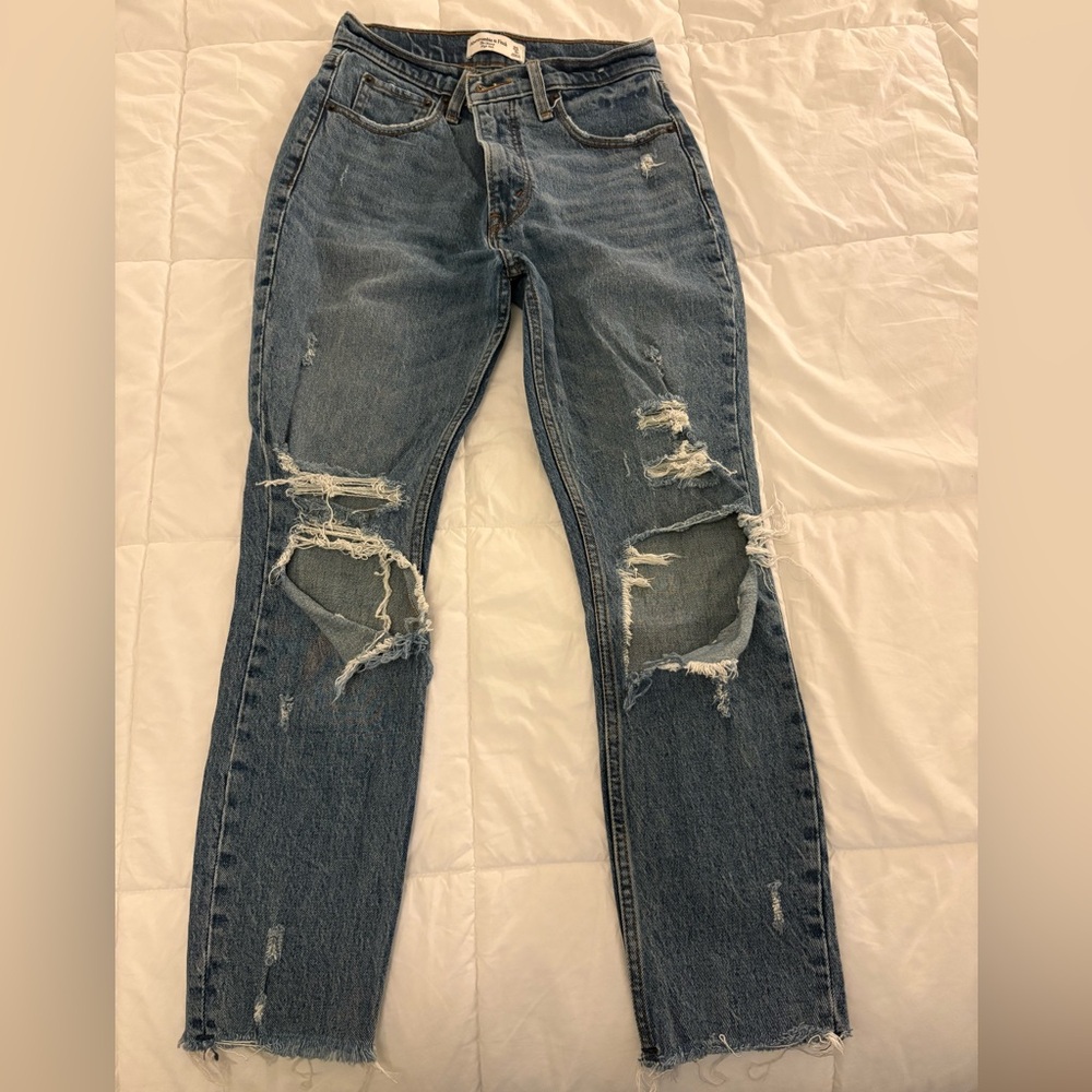 Abercrombie & Fitch Ripped Blue Skinny Jeans